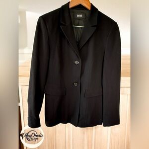 Hugo Boss womens Blazer Black Wool Blazer Size 8 suit jacket